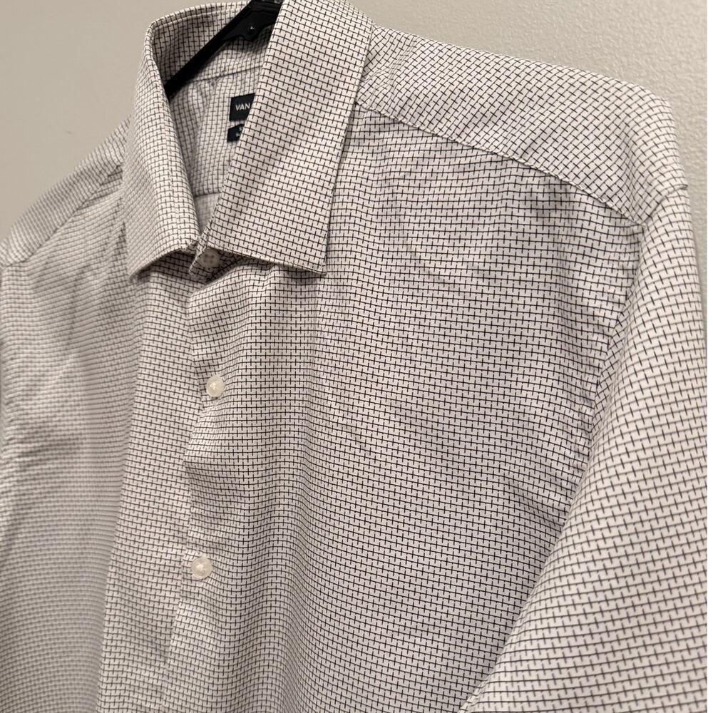 Van Heusen Men's Dress Shirt Size L 16-16.5 34/35 Slim Fit Stain Shield Stretch - Picture 5 of 9
